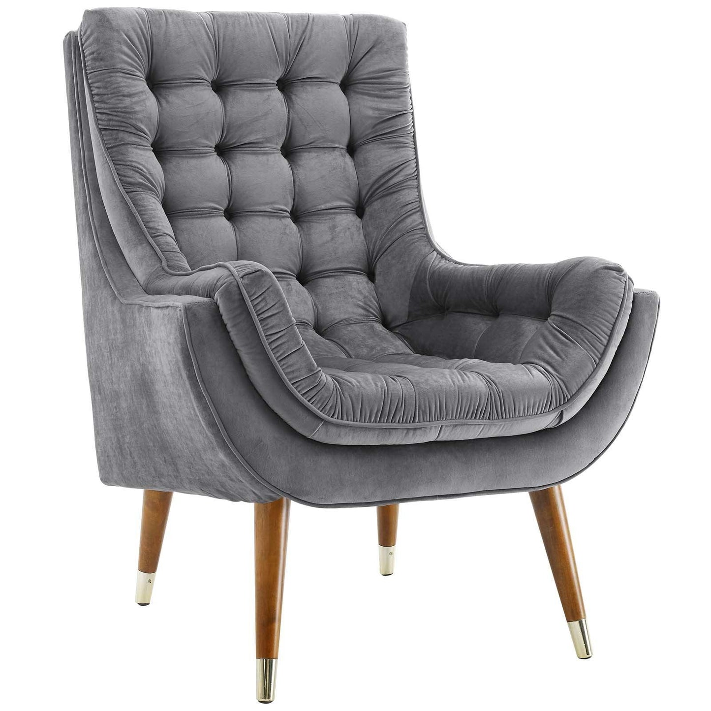Modway Suggest Button Tufted Performance Velvet Lounge Chair FredCo