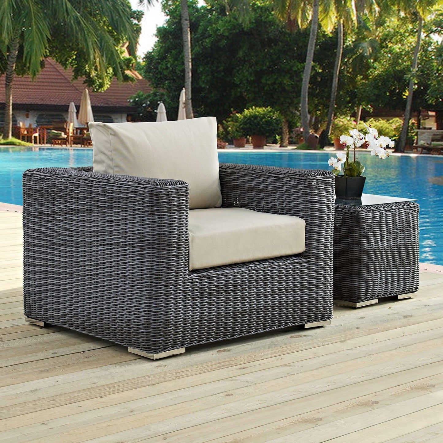Modway Summon Outdoor Patio Fabric Sunbrella® Armchair FredCo