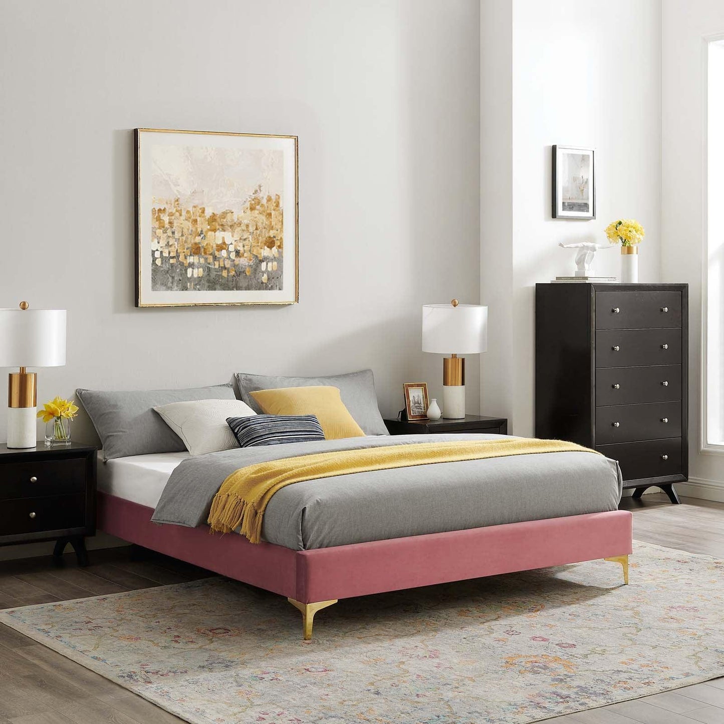 Modway Sutton King Performance Velvet Bed Frame FredCo