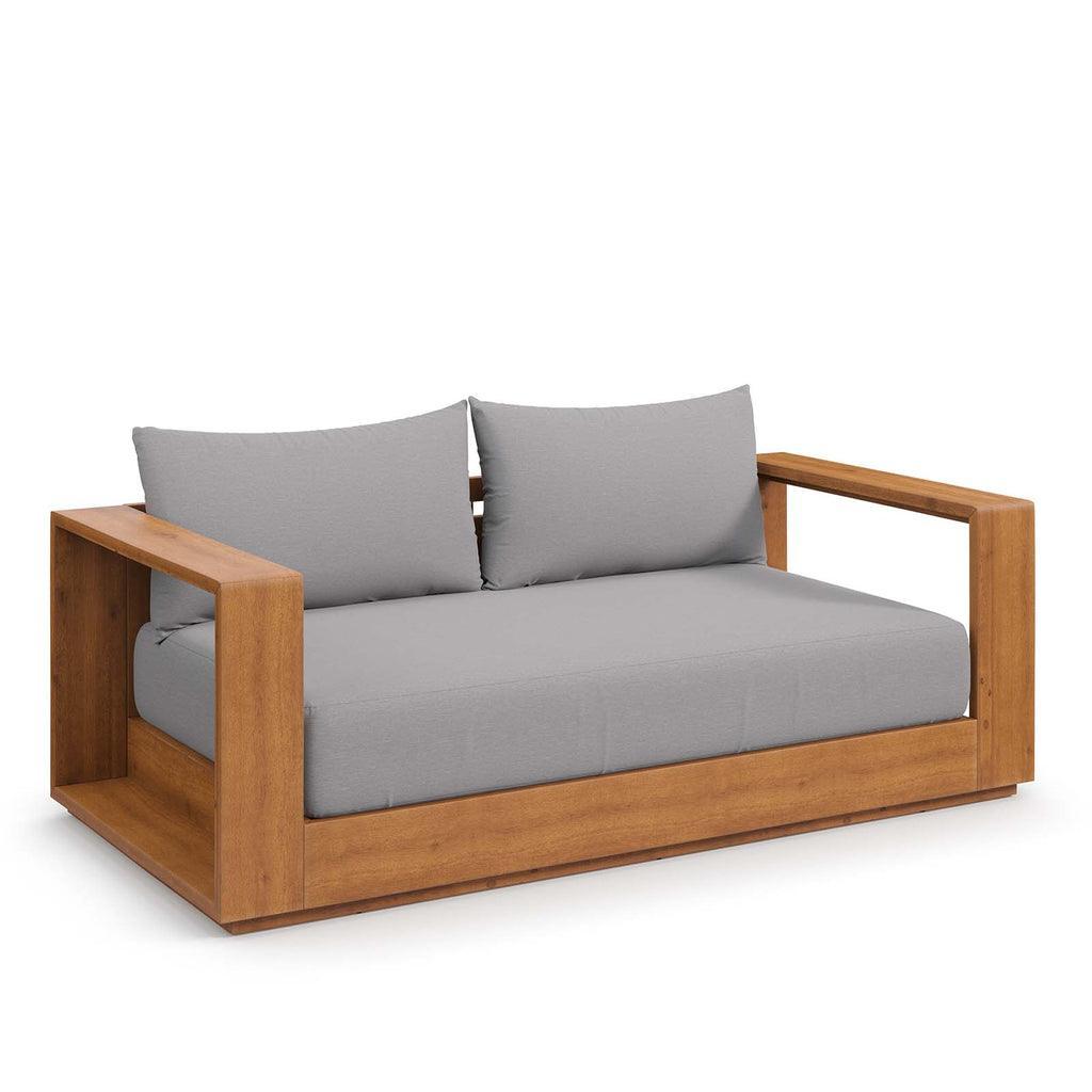 Modway Tahoe Acacia Wood Outdoor Patio Acacia Wood Loveseat FredCo