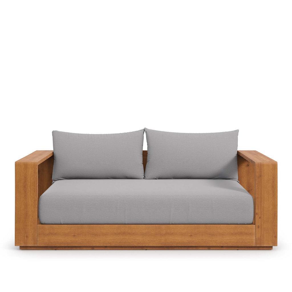 Modway Tahoe Acacia Wood Outdoor Patio Acacia Wood Loveseat FredCo