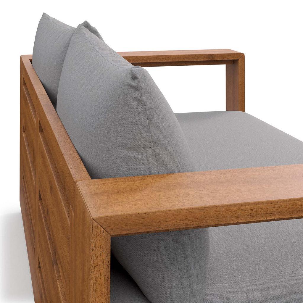 Modway Tahoe Acacia Wood Outdoor Patio Acacia Wood Loveseat FredCo