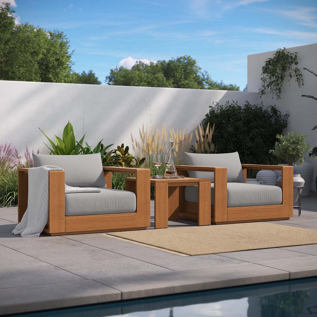 Modway Tahoe Outdoor Patio Acacia Wood 3-Piece Furniture Set FredCo