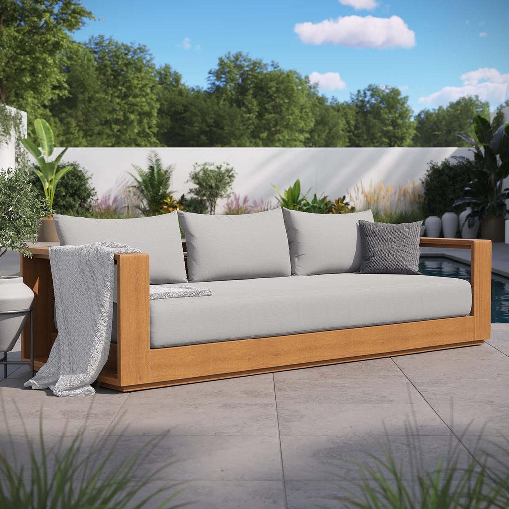 Modway Tahoe Outdoor Patio Acacia Wood Sofa FredCo