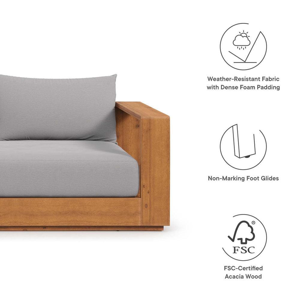 Modway Tahoe Outdoor Patio Acacia Wood Sofa FredCo