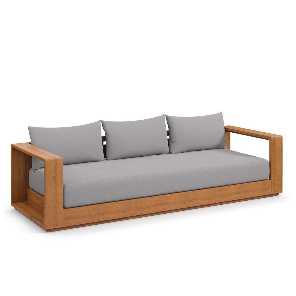 Modway Tahoe Outdoor Patio Acacia Wood Sofa FredCo