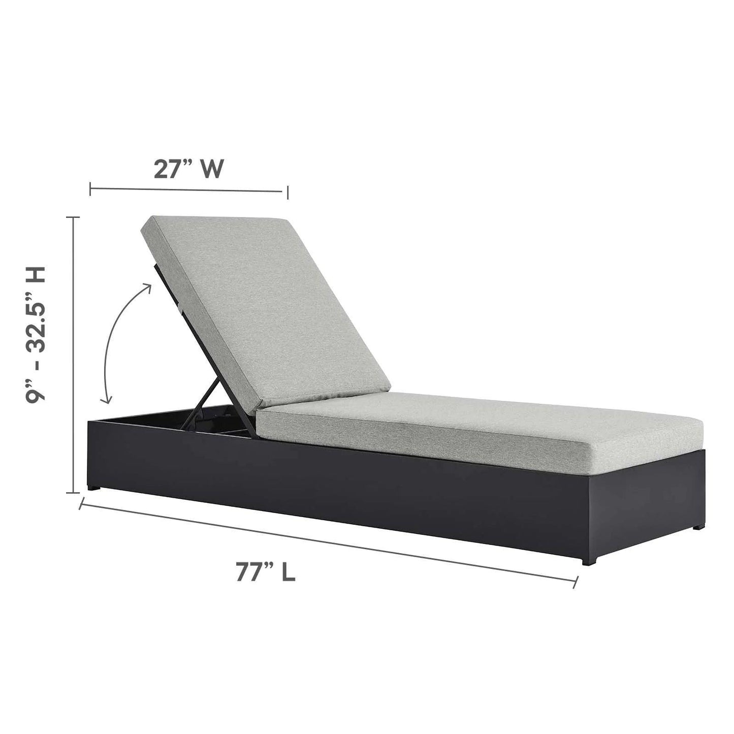 Modway Tahoe Outdoor Patio Powder-Coated Aluminum 3-Piece Chaise Lounge Set FredCo