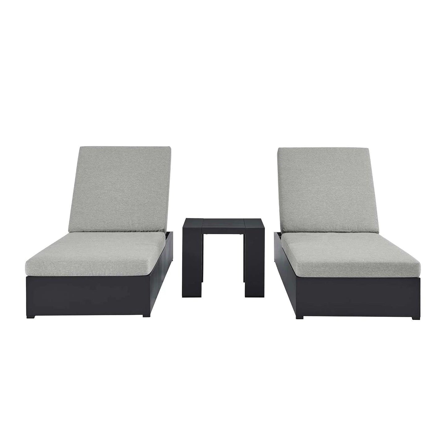 Modway Tahoe Outdoor Patio Powder-Coated Aluminum 3-Piece Chaise Lounge Set FredCo