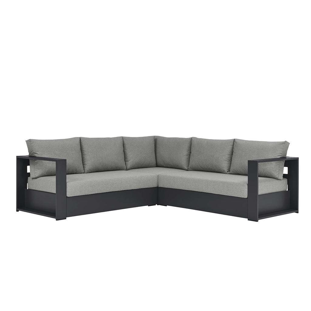 Modway Tahoe Outdoor Patio Powder-Coated Aluminum 3-Piece Sectional Sofa Set FredCo