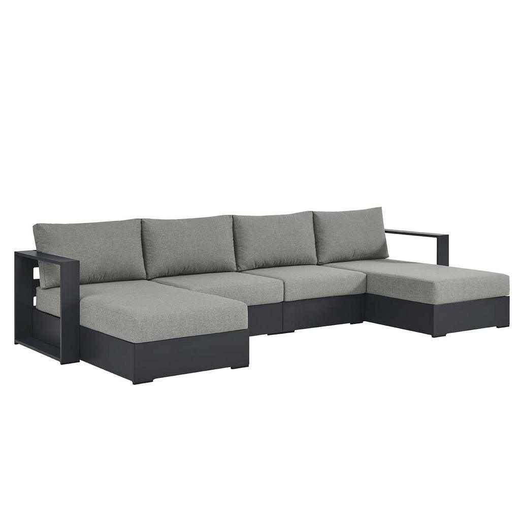Modway Tahoe Outdoor Patio Powder-Coated Aluminum 4-Piece Sectional Sofa Set FredCo