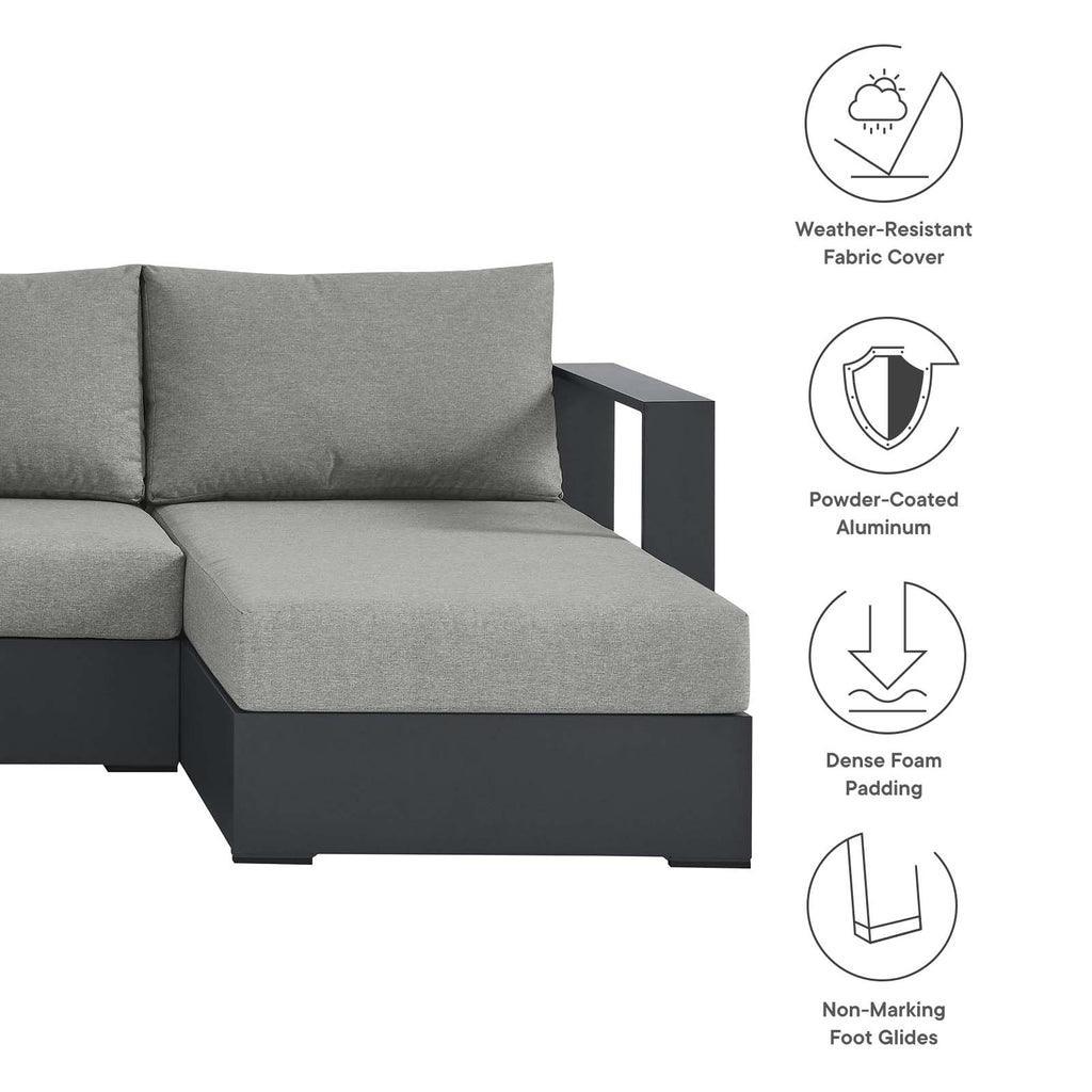 Modway Tahoe Outdoor Patio Powder-Coated Aluminum 4-Piece Sectional Sofa Set FredCo
