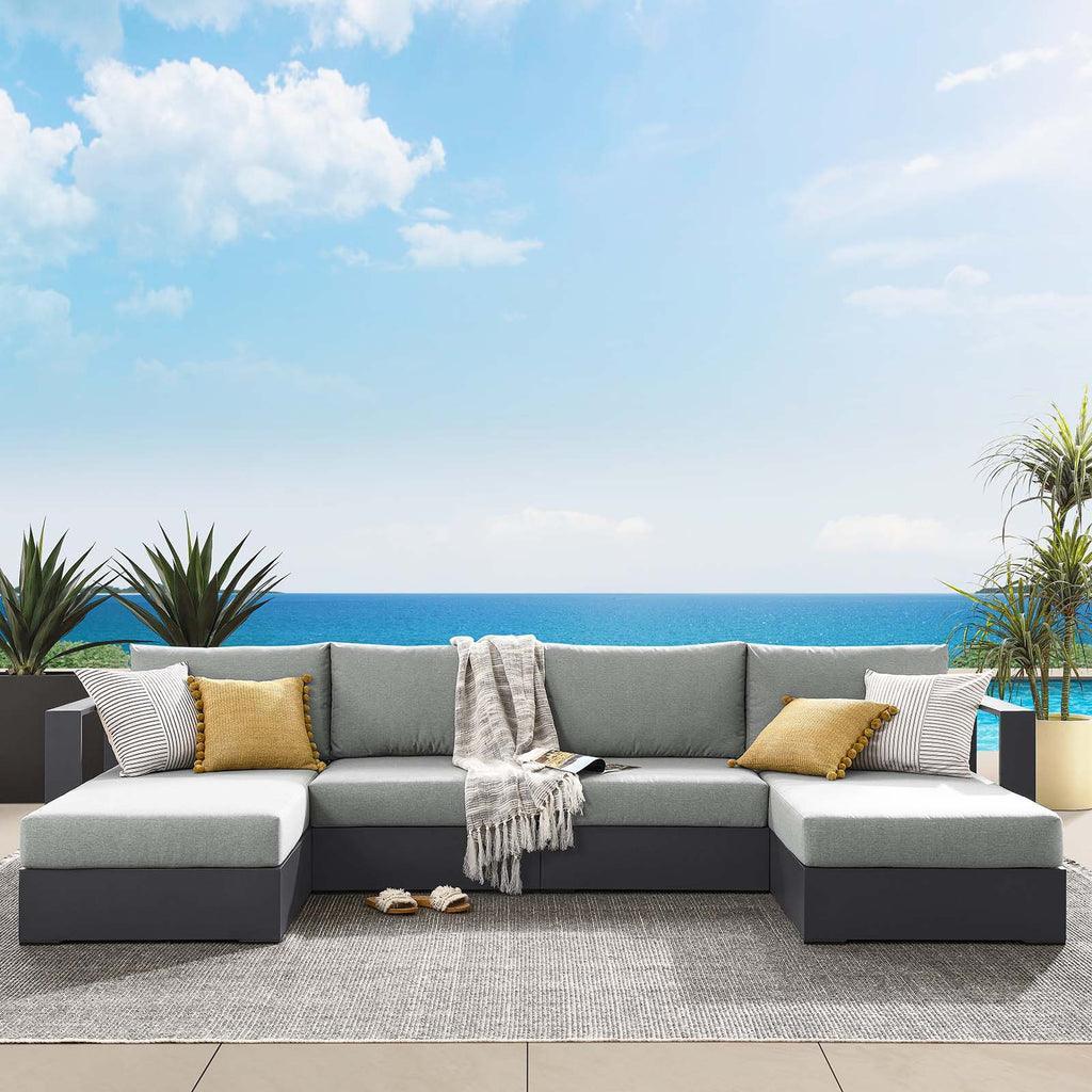 Modway Tahoe Outdoor Patio Powder-Coated Aluminum 4-Piece Sectional Sofa Set FredCo