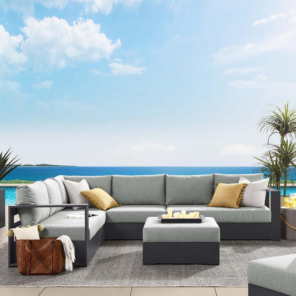 Modway Tahoe Outdoor Patio Powder-Coated Aluminum 5-Piece Sectional Sofa Set FredCo