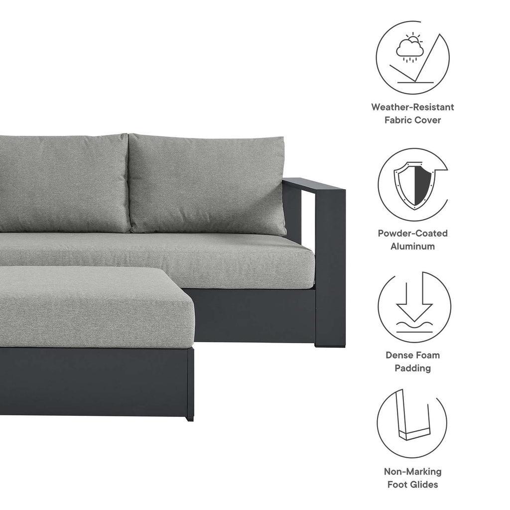 Modway Tahoe Outdoor Patio Powder-Coated Aluminum 5-Piece Sectional Sofa Set FredCo