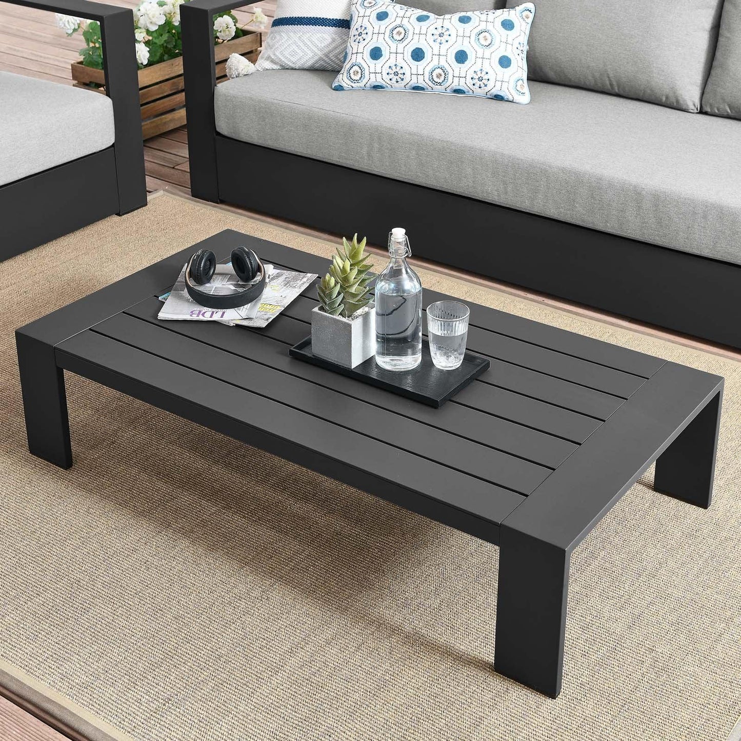 Modway Tahoe Outdoor Patio Powder-Coated Aluminum Coffee Table FredCo