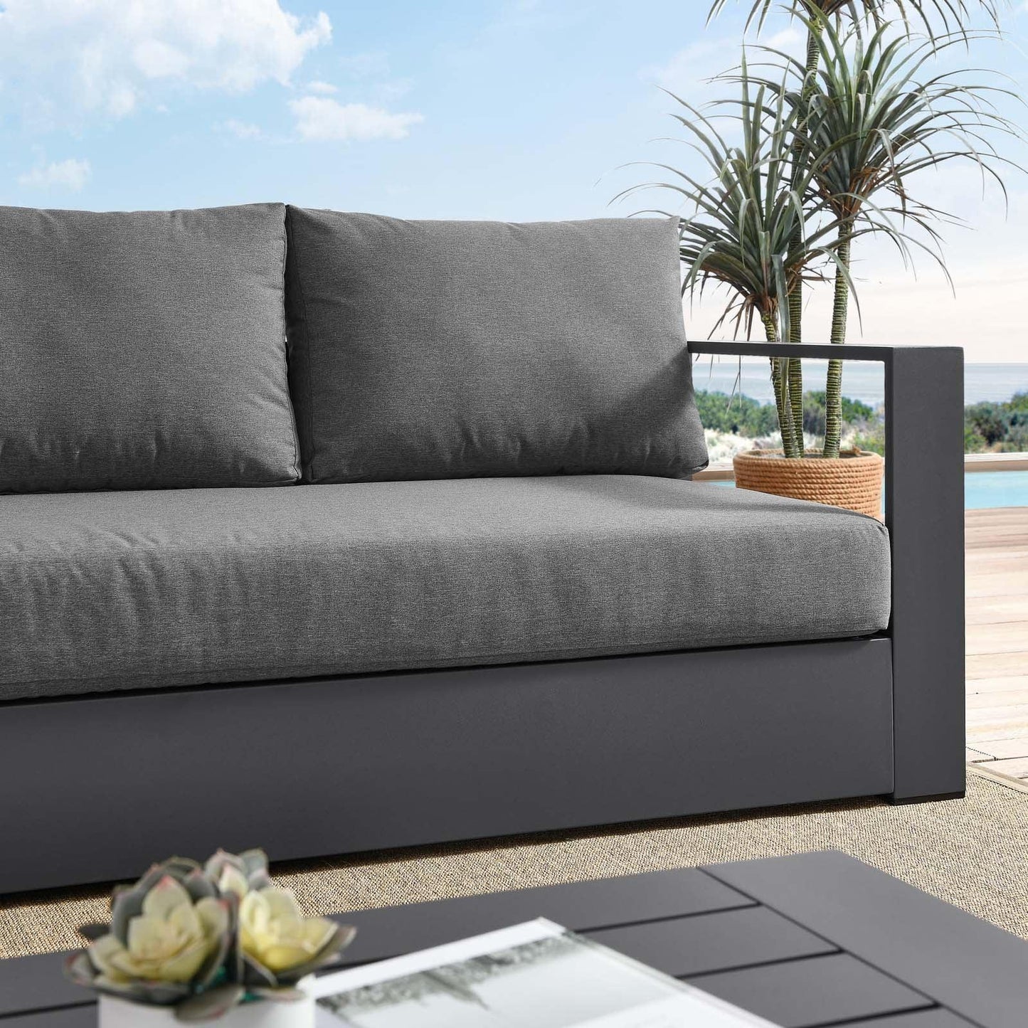 Modway Tahoe Outdoor Patio Powder-Coated Aluminum Sofa FredCo