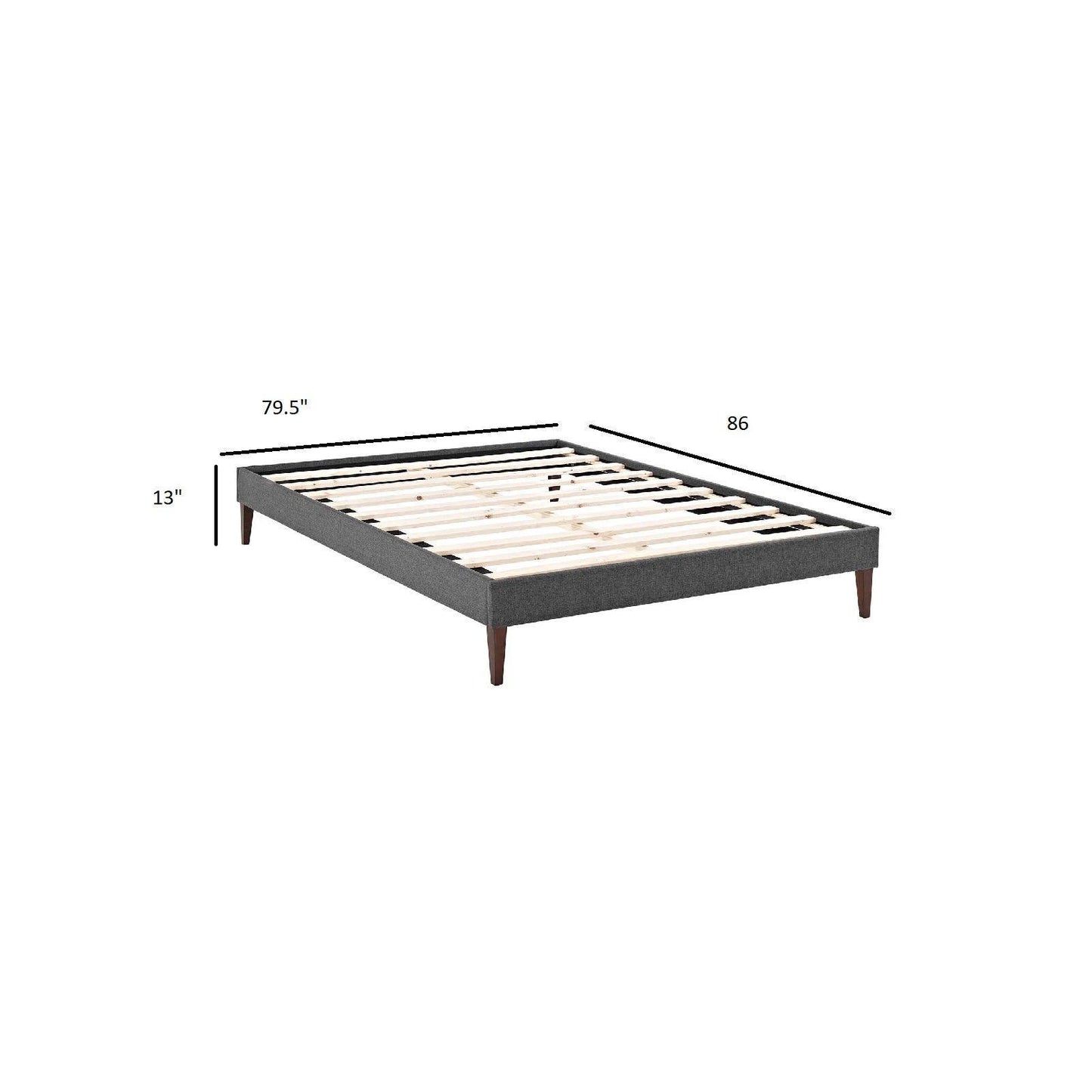 Modway Tessie King Fabric Bed Frame with Squared Tapered Legs FredCo