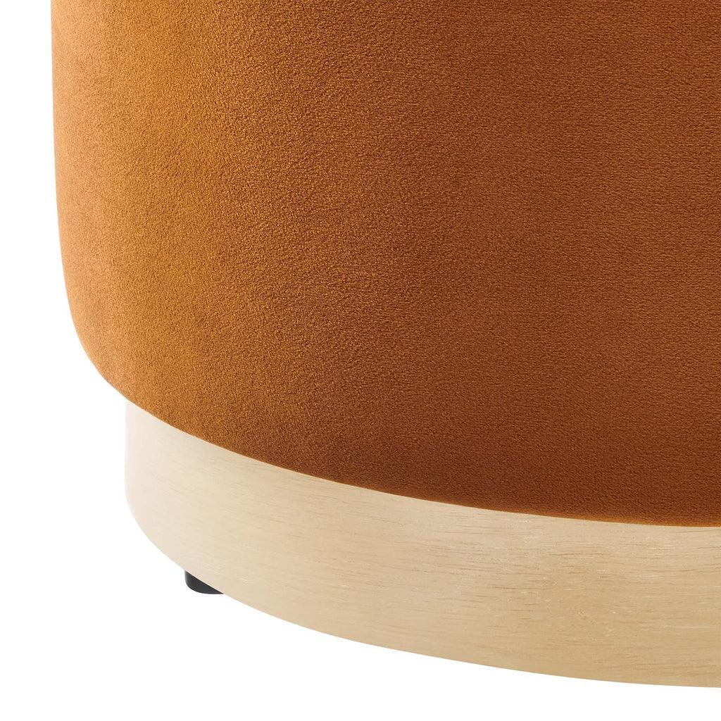 Modway Tilden 16" Round Performance Velvet Upholstered Ottoman FredCo