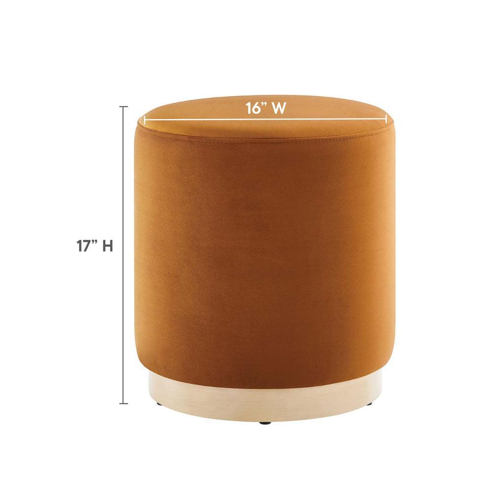 Modway Tilden 16" Round Performance Velvet Upholstered Ottoman FredCo