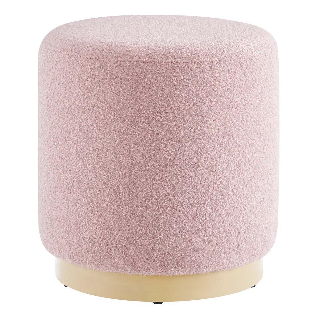 Modway Tilden 16" Round Sherpa Upholstered Ottoman FredCo
