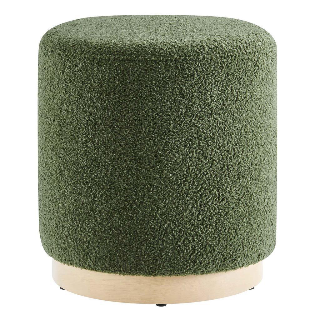 Modway Tilden 16" Round Sherpa Upholstered Ottoman FredCo