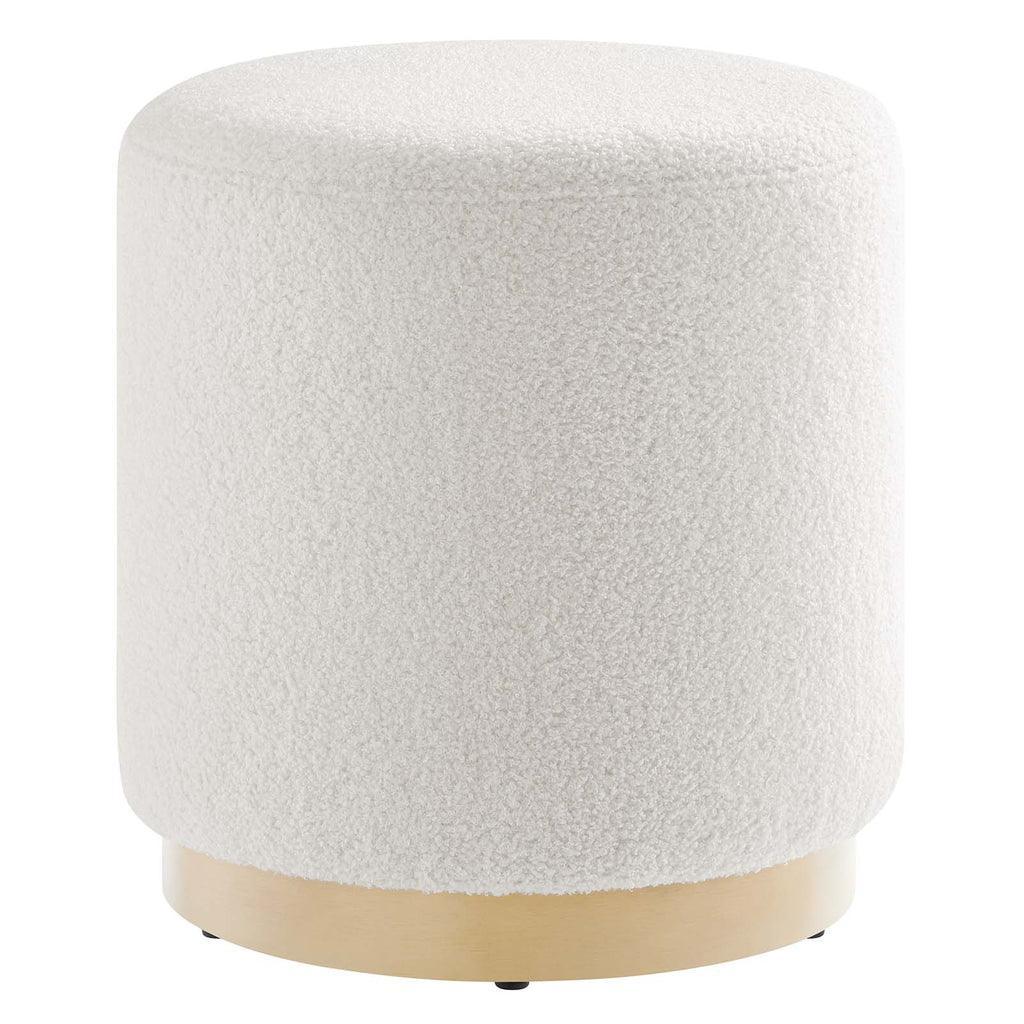 Modway Tilden 16" Round Sherpa Upholstered Ottoman FredCo