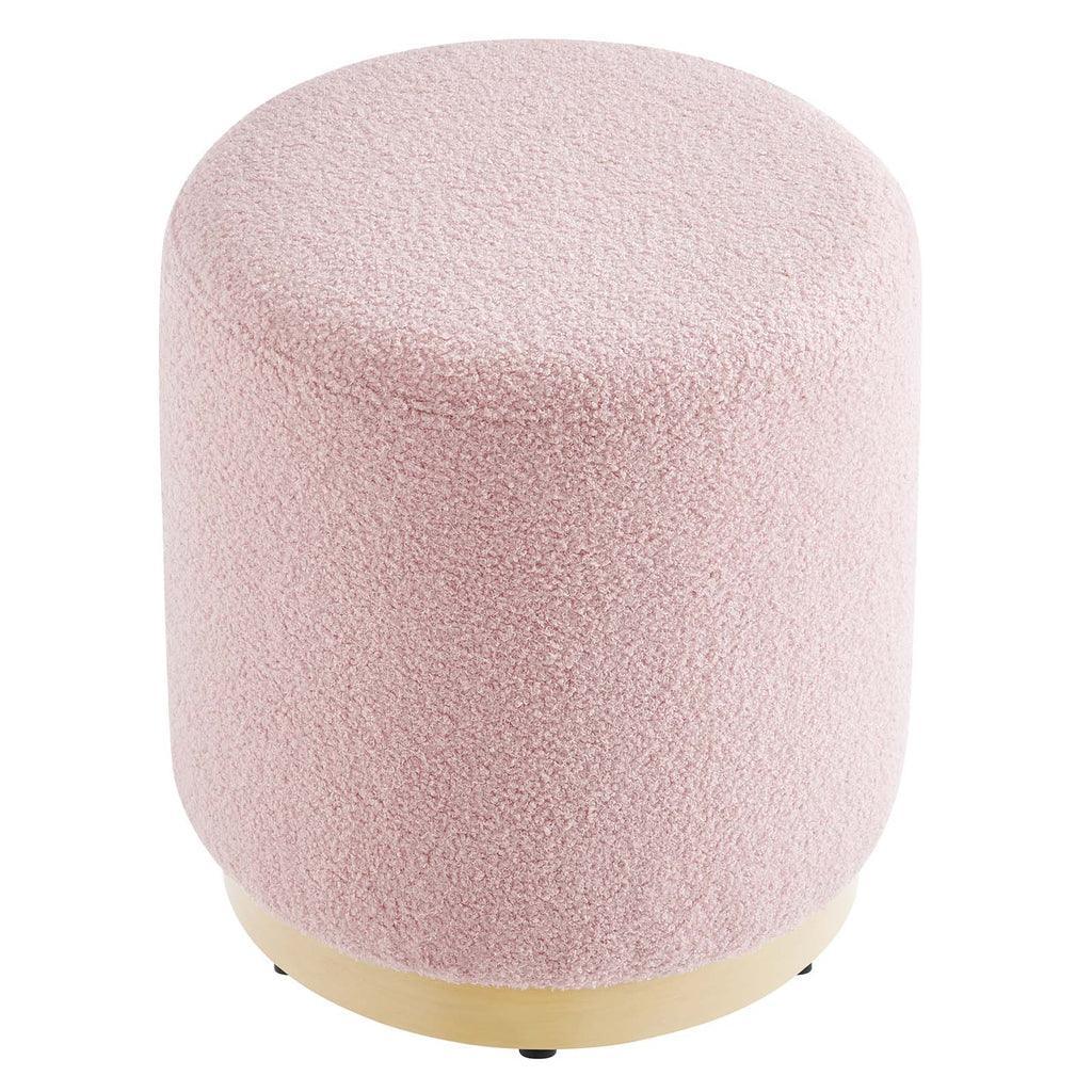 Modway Tilden 16" Round Sherpa Upholstered Ottoman FredCo