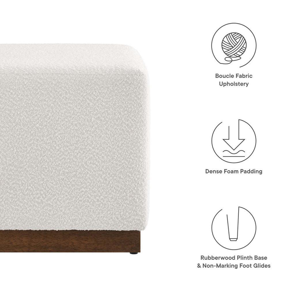 Modway Tilden 17" Square Boucle Upholstered Ottoman FredCo