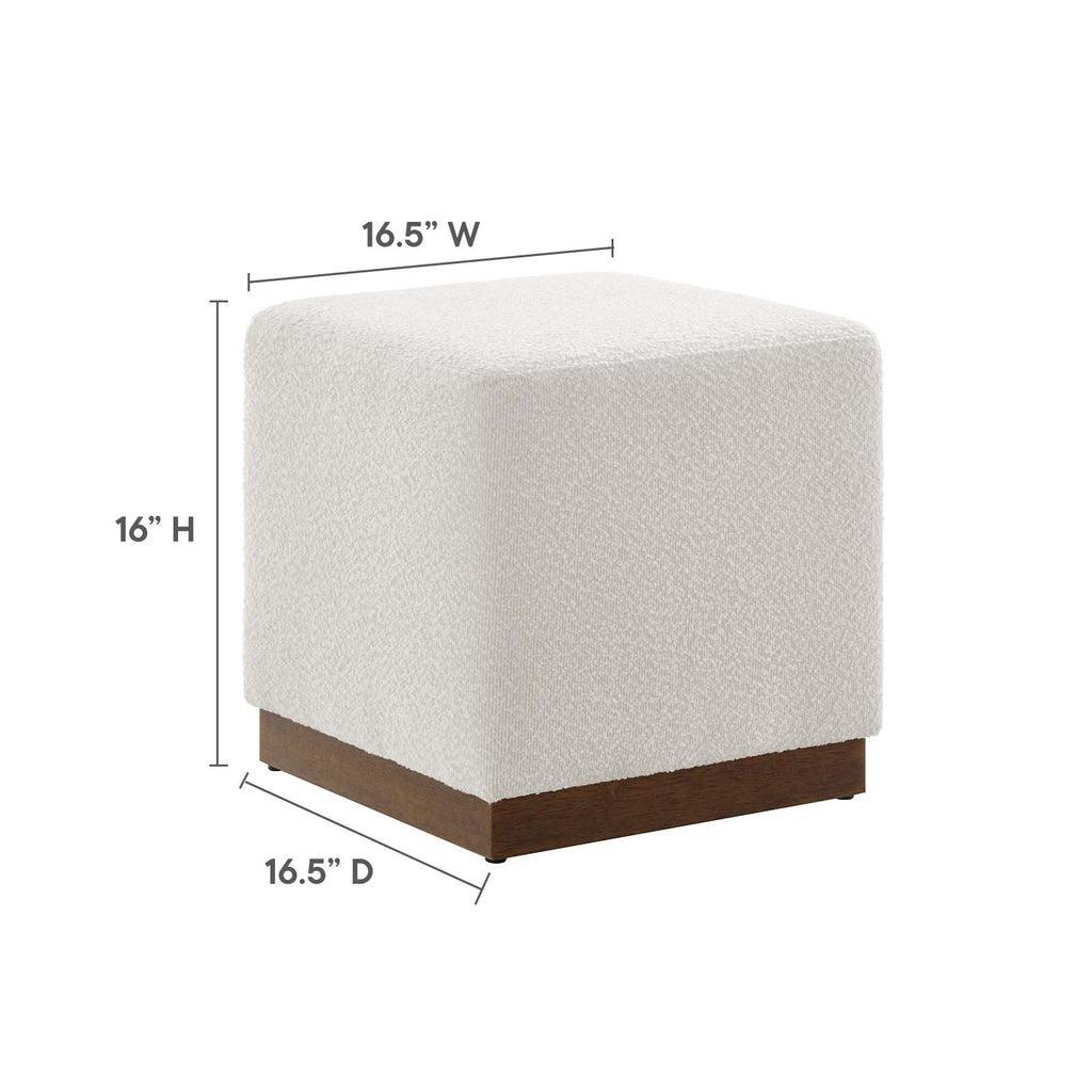 Modway Tilden 17" Square Boucle Upholstered Ottoman FredCo