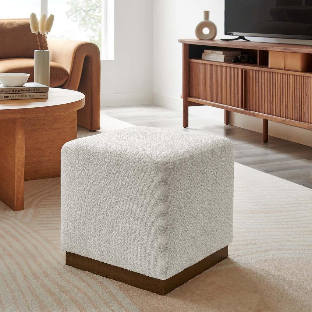 Modway Tilden 17" Square Boucle Upholstered Ottoman FredCo