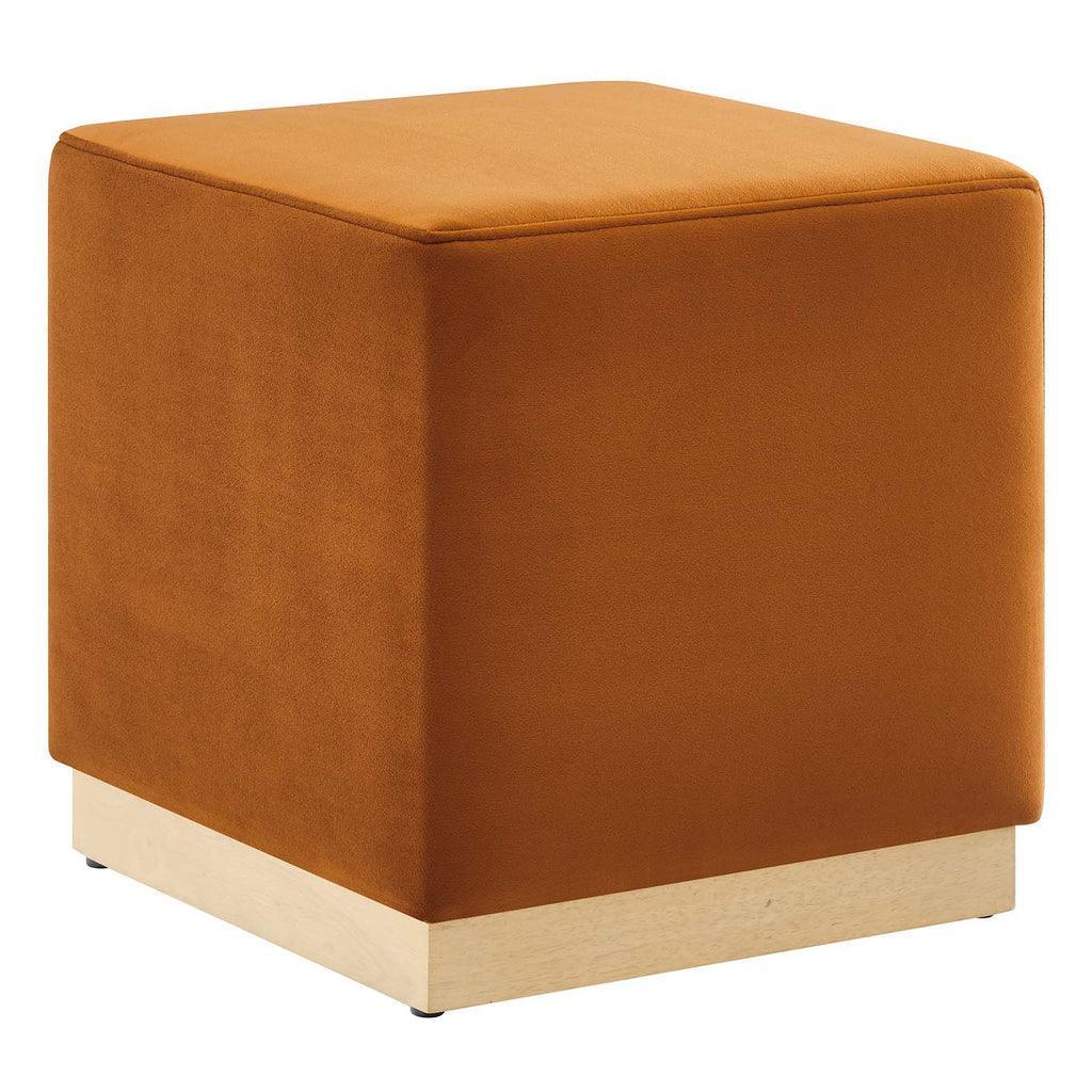 Modway Tilden 17" Square Performance Velvet Upholstered Ottoman FredCo