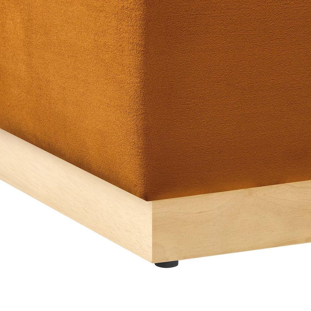 Modway Tilden 17" Square Performance Velvet Upholstered Ottoman FredCo
