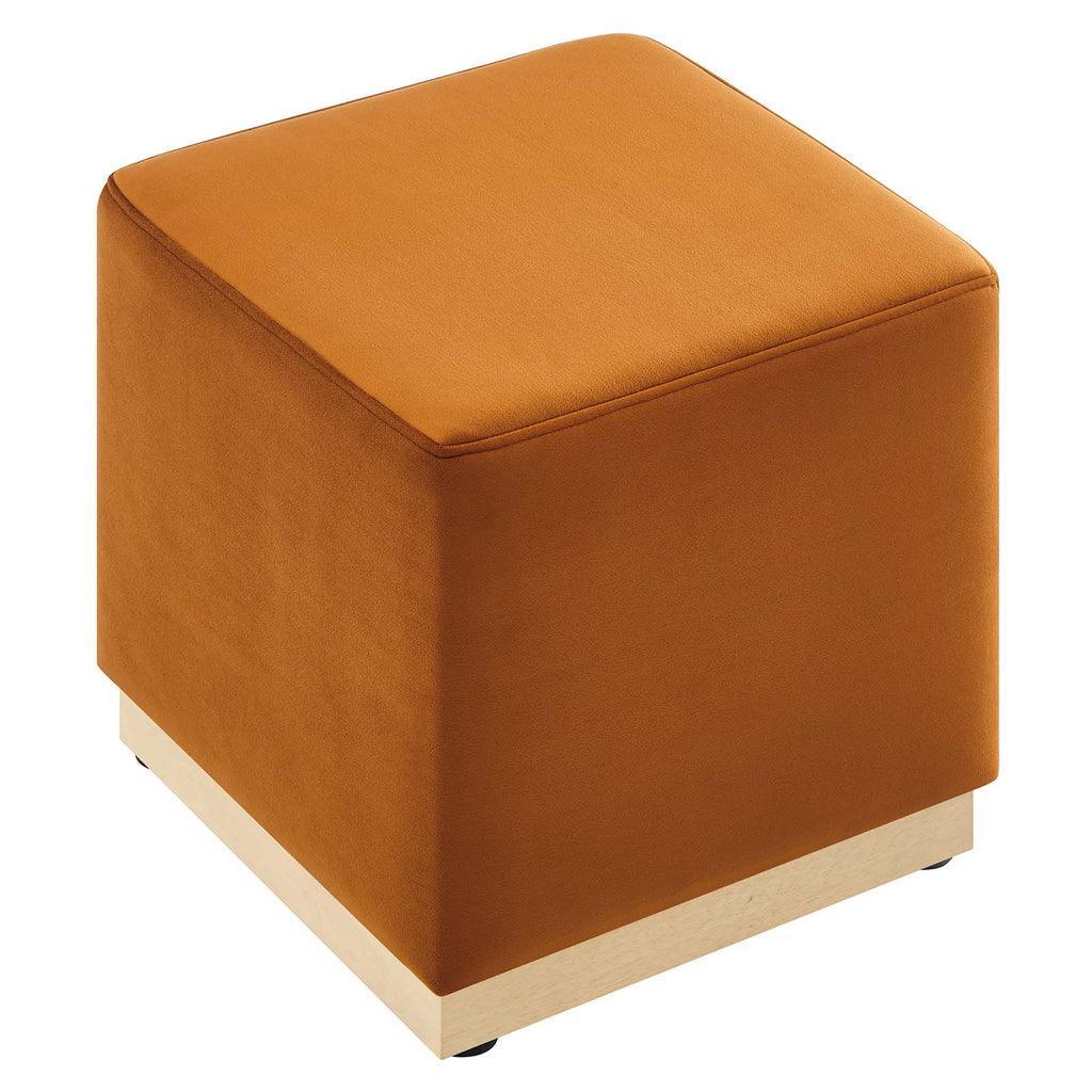 Modway Tilden 17" Square Performance Velvet Upholstered Ottoman FredCo