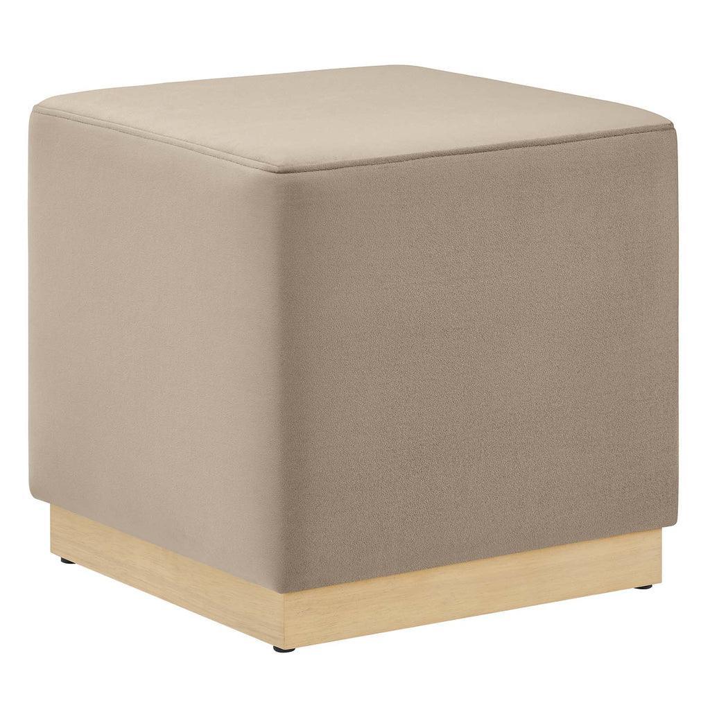 Modway Tilden 17" Square Performance Velvet Upholstered Ottoman FredCo