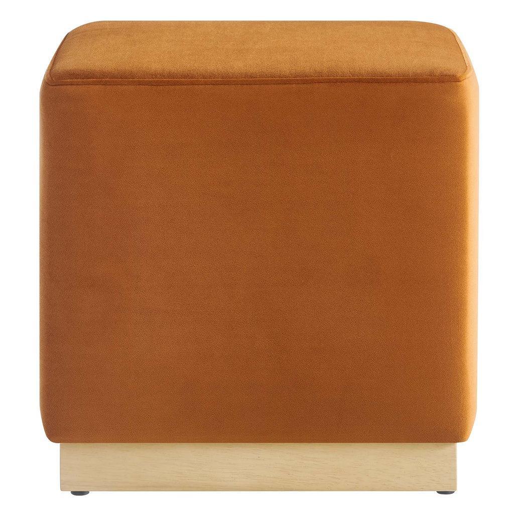 Modway Tilden 17" Square Performance Velvet Upholstered Ottoman FredCo