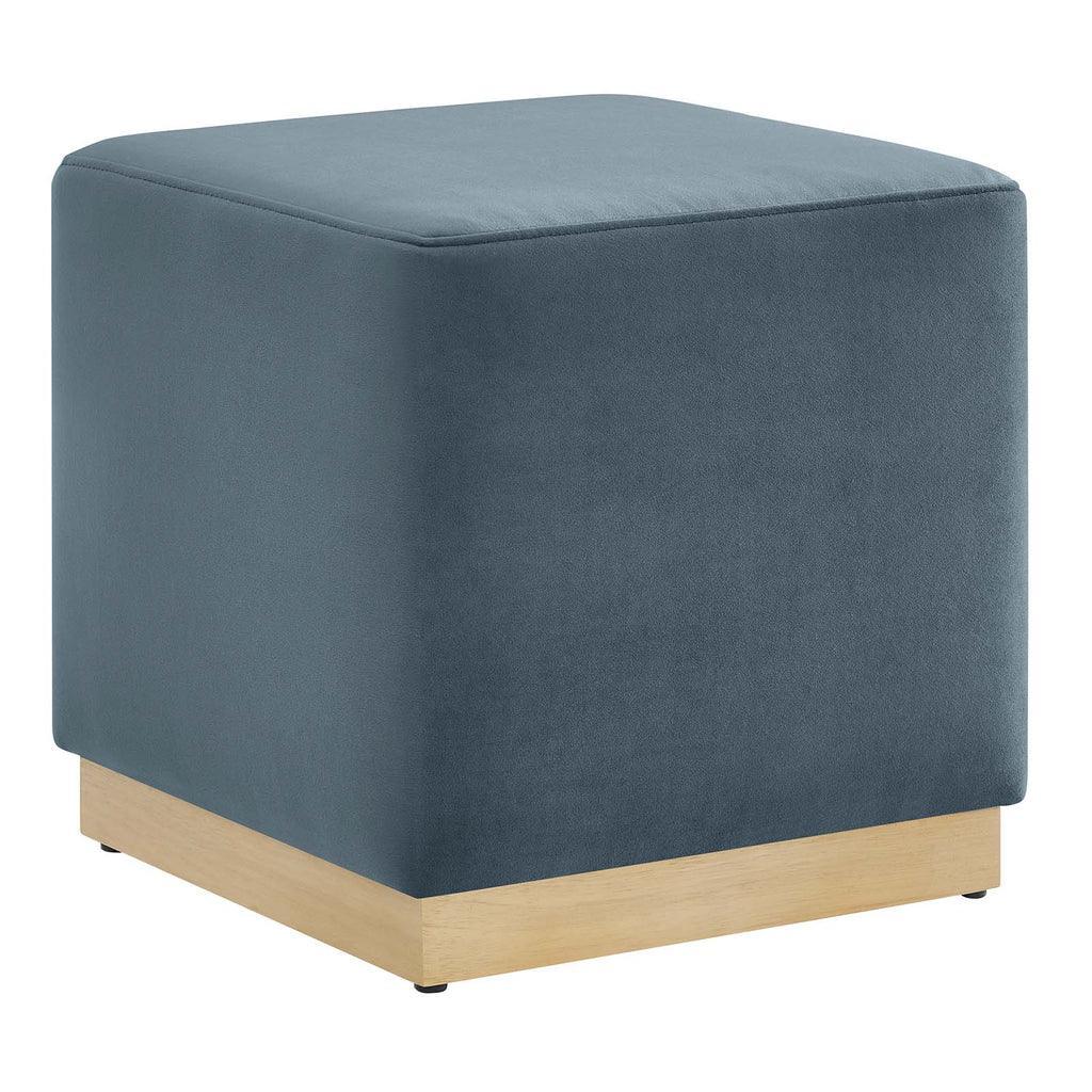 Modway Tilden 17" Square Performance Velvet Upholstered Ottoman FredCo