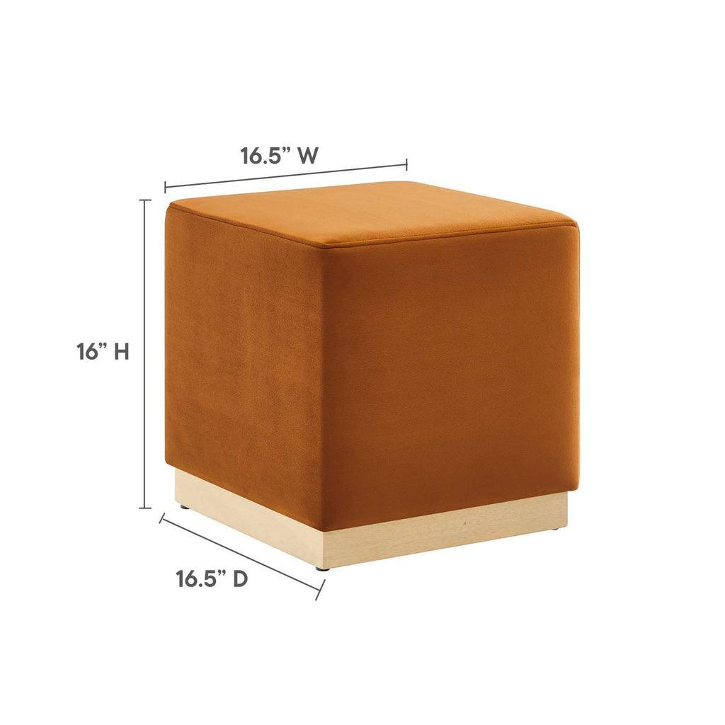 Modway Tilden 17" Square Performance Velvet Upholstered Ottoman FredCo