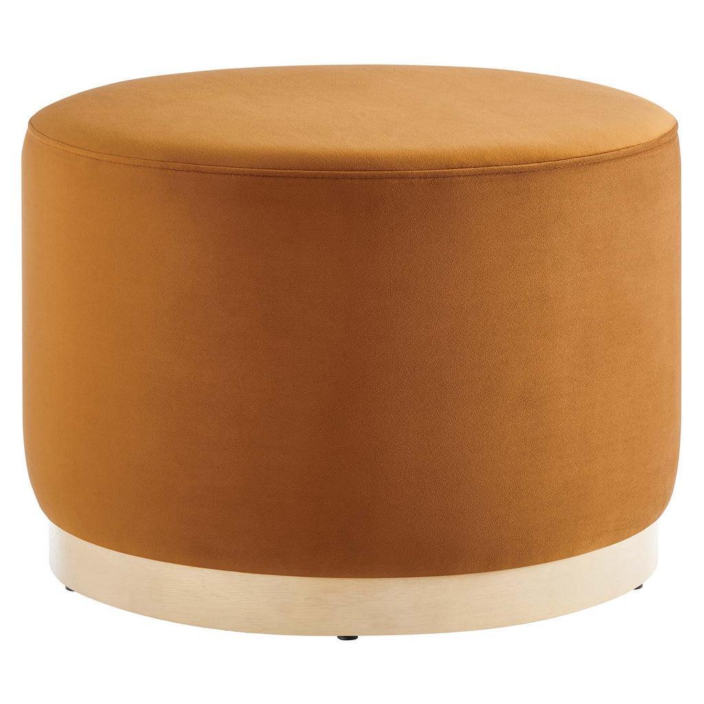 Modway Tilden Large 23" Round Performance Velvet Upholstered Ottoman FredCo