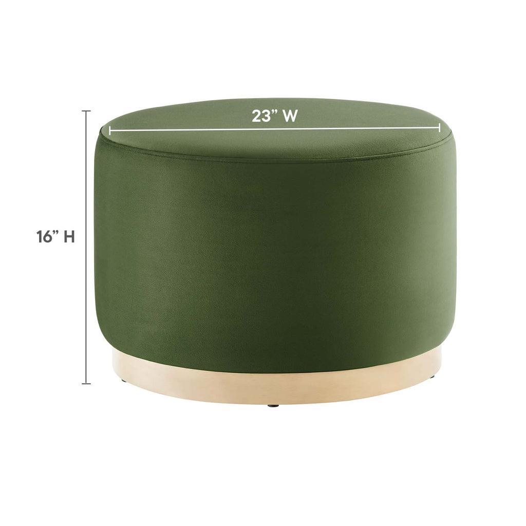 Modway Tilden Large 23" Round Performance Velvet Upholstered Ottoman FredCo