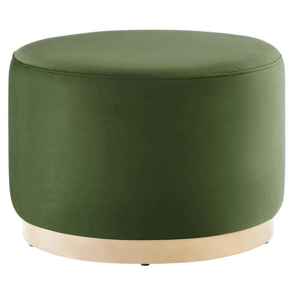 Modway Tilden Large 23" Round Performance Velvet Upholstered Ottoman FredCo