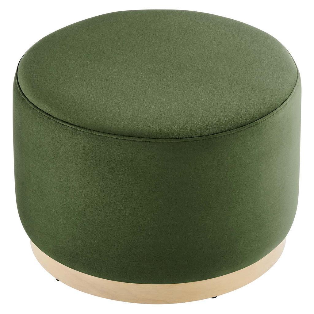 Modway Tilden Large 23" Round Performance Velvet Upholstered Ottoman FredCo
