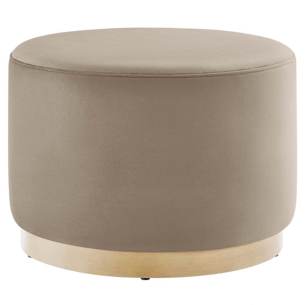 Modway Tilden Large 23" Round Performance Velvet Upholstered Ottoman FredCo