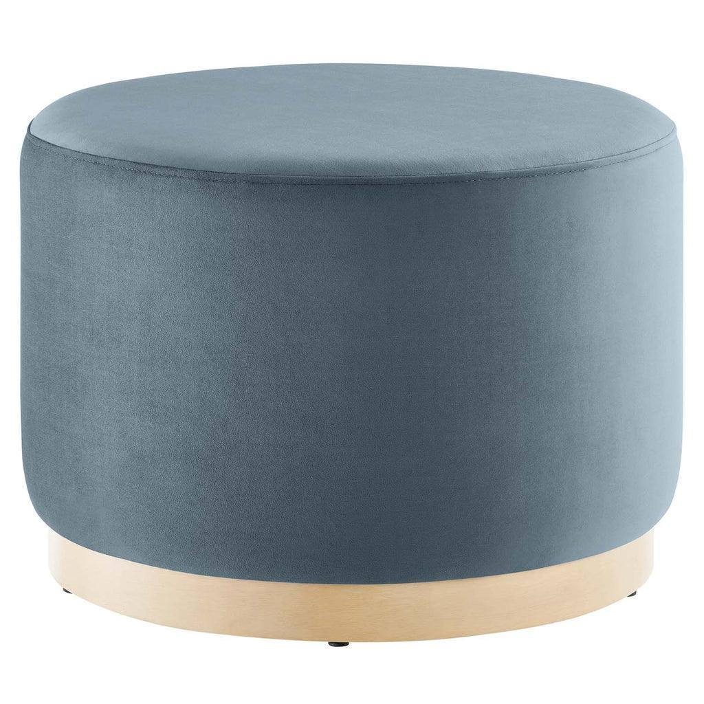 Modway Tilden Large 23" Round Performance Velvet Upholstered Ottoman FredCo