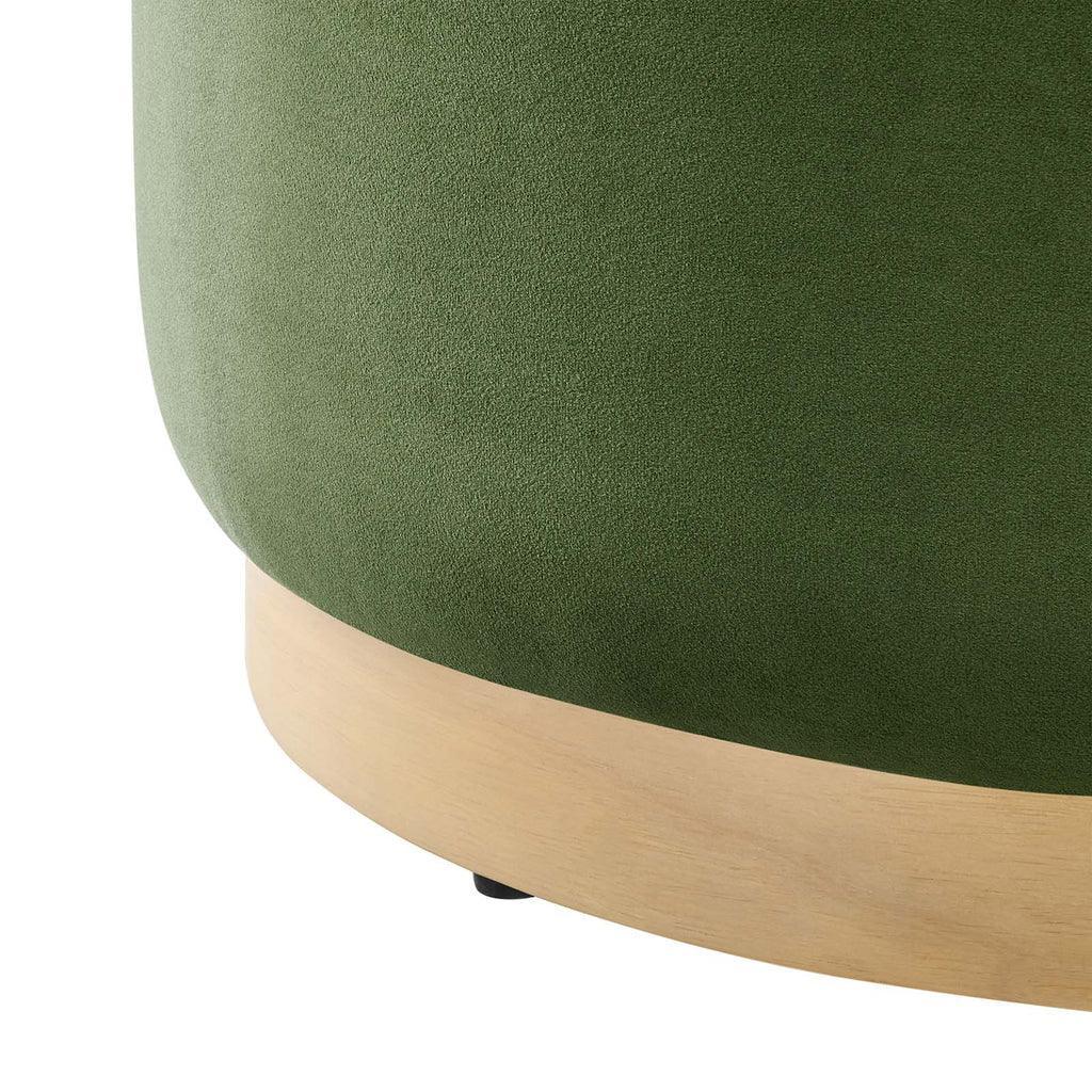 Modway Tilden Large 23" Round Performance Velvet Upholstered Ottoman FredCo