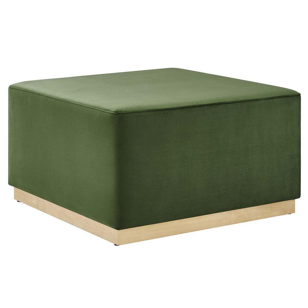 Modway Tilden Large 28" Square Performance Velvet Upholstered Ottoman FredCo