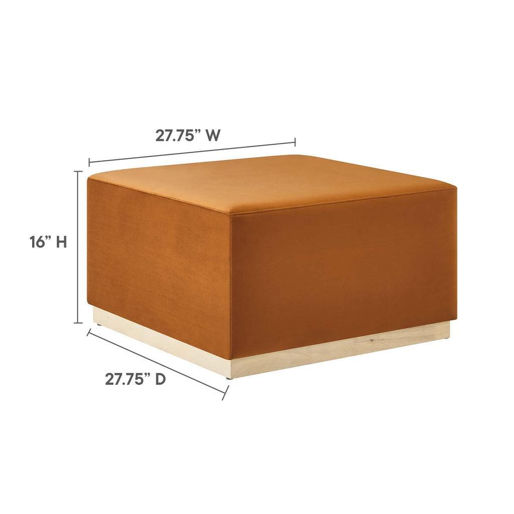 Modway Tilden Large 28" Square Performance Velvet Upholstered Ottoman FredCo