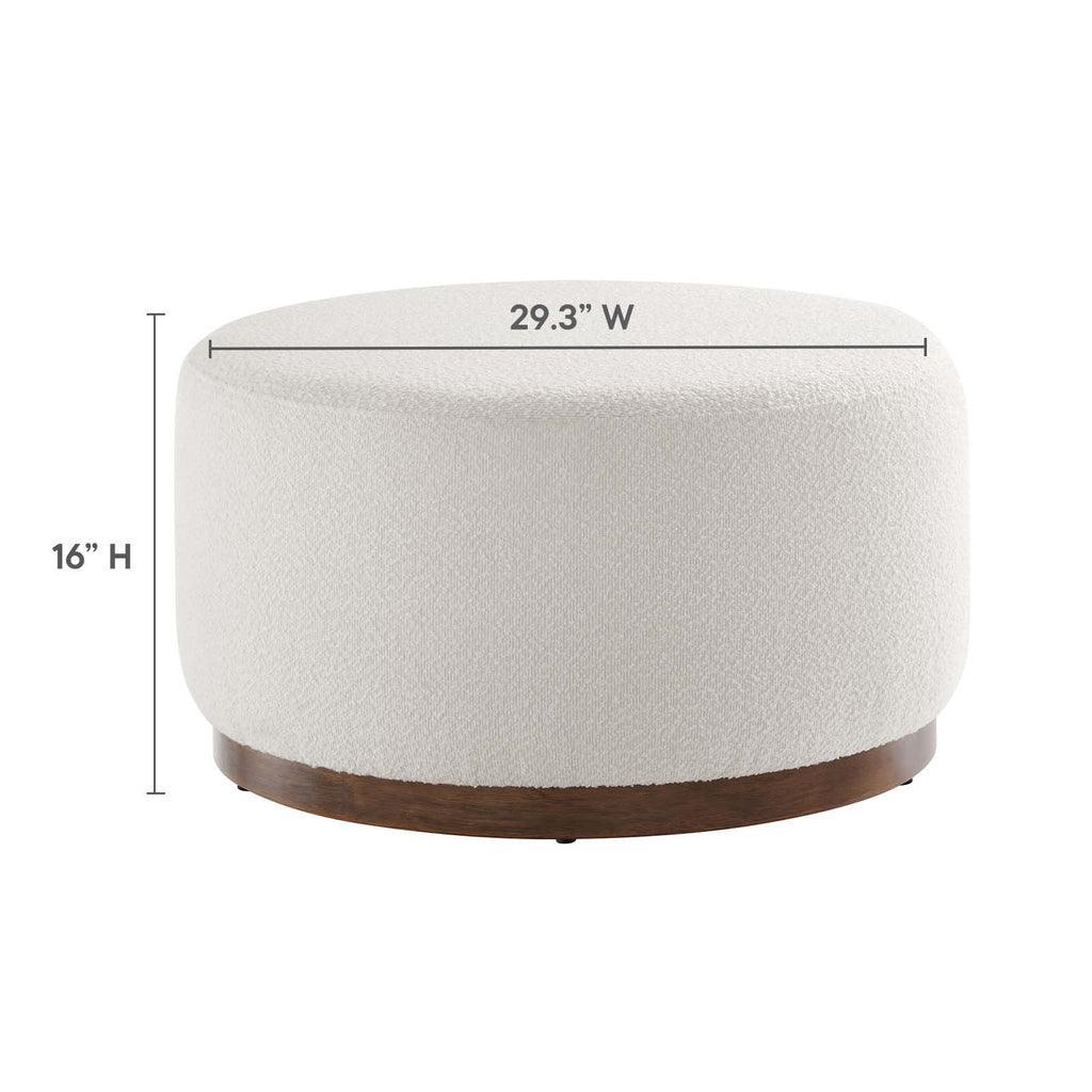 Modway Tilden Large 29" Round Boucle Upholstered Ottoman FredCo