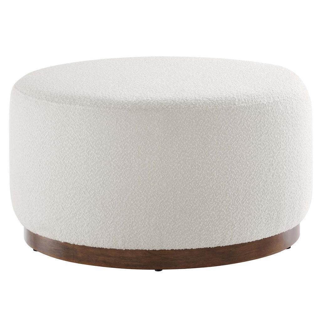 Modway Tilden Large 29" Round Boucle Upholstered Ottoman FredCo