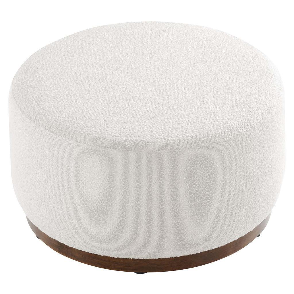 Modway Tilden Large 29" Round Boucle Upholstered Ottoman FredCo