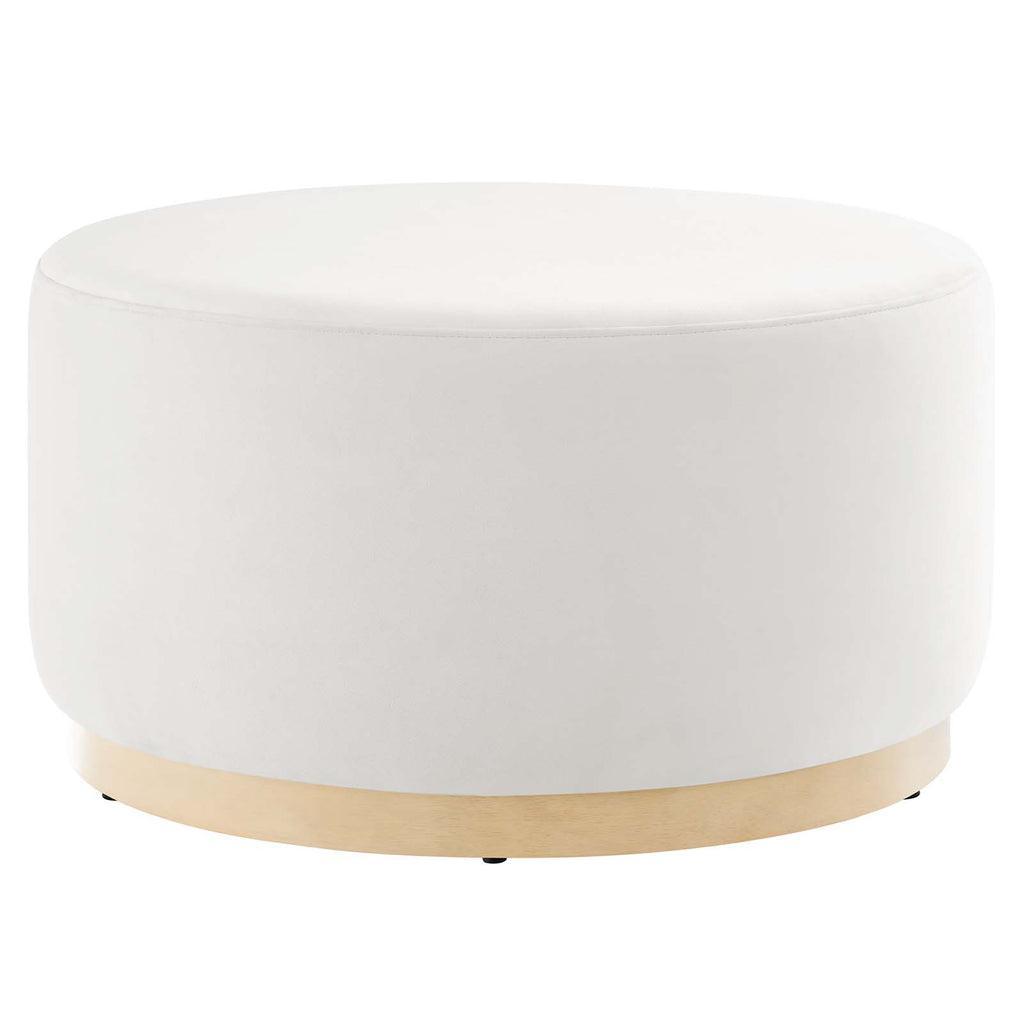 Modway Tilden Large 29" Round Performance Velvet Upholstered Ottoman FredCo